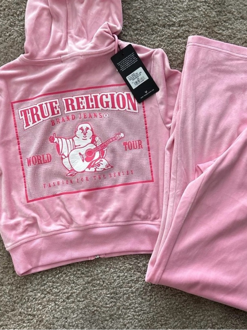 True Religion Pink Set (hoodie & pants)